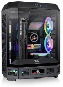  The Tower 600, THERMALTAKE, CASE, Black, ATX, 2x140mm Fans, AIO 420mm, air 210mm, GPU 400mm, 1x3.5”, Type-C, USB 3.0x4, Audi