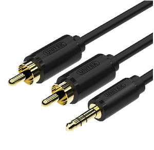  C9021BK, UNITEK, Cable, 1.5M, Male 3.5mm To RCA*2 Audio Cable, Black.