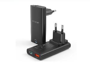  PD6011, CHOETECH, Power Supply, 67W GAN Ultrathin A+C Wall Charger Black.