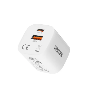  P1125AWH01-EU, UNITEK, Power Supply, EU, Max 33W Wall Charger, USB-A + USB-C Output, White.