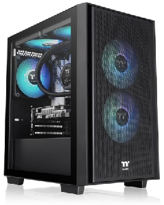  Versa H16 TG ARGB, THERMALTAKE, CASE, Black, mATX, 3x120mm ARGB Fans, AIO 280mm, air 175mm, GPU 330mm, 2x3.5”, USB 3.0x2, US