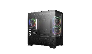CG380 3F, DEEPCOOL CASE, ITX/Micro-ATX, 5 Slots,USB3.0 x2/Gen2 Type-C x1/Audio/Mic x1, ABS+SPCC+Tempered Glass