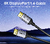  C1628GY, UNITEK, Cable, 1.5m, 8K DisplayPort V1.4, 8K@60Hz, 4K@240Hz.