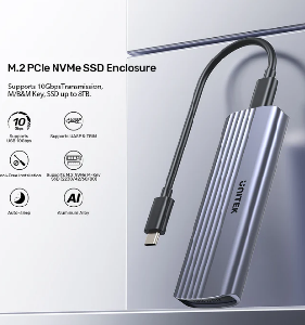 S1241B01, UNITEK, USB-C 10Gbps to NVMe M.2 SSD Enclosure