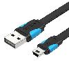 VAS-A14-B100 VENTION Flat USB2.0 A Male to Mini 5 Pin Male Cable 1M Black	