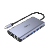 D1019B,UNITEK,8-in-1 USB-C 5Gbps Aluminium Multi-Port Hub,2-Port USB3.0+HDMI+VGA+SD+Audio+Gigabit Ethernet+USB-C PD100W/Data