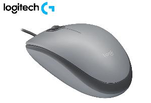 M110, Logitech Silent Mouse, Gray, 1000± DPI, 3 Buttons, 85 g, 1.8m USB 1Y (L910-006760 )