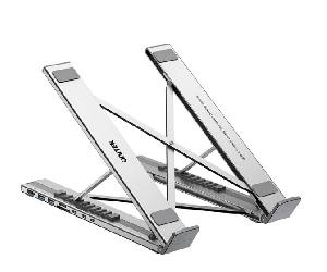  D1137A, UNITEK, Laptop Stand, Foldable, with Docking Station- 2*USB-A+USB-C 5Gbps+HDMI 4K+SD/Micro SD+PD 100W), Space Grey.