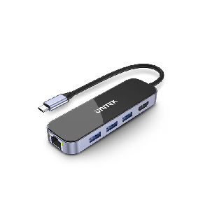 D1084A Unitek  6-in-1 Type C to 3xUSB, HDMI, RJ45, PD 100W, 15cm, 0.25Y