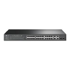 JetStream SL2428P, TPLINK, Switch, 24-Port 10/100Mbps 2 Gigabit SFP Slots + 4-Port Gigabit Smart Switch with 24-Port PoE+ 250