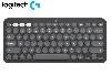  K380s, Logitech, Keyboard, PEBBLE KEYS, Bluetooth, GRAY.