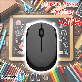 M170, Logitech Mouse, Grey, wireless 2.4 GHz 10m, 1000 DPI, 3 buttons, 70.5g, Battery AA 12m, 1Y, ( L910-004642 )