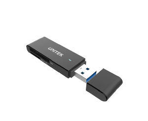 Y-9327A, UNITEK, USB3.0 AM to Micro SD/SD Card Reader, Black
