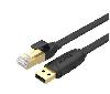  Y-SP02001B, UNITEK, Cable 1.8m, USB 2.0 to RJ45 Console Rollover Flat Cable .